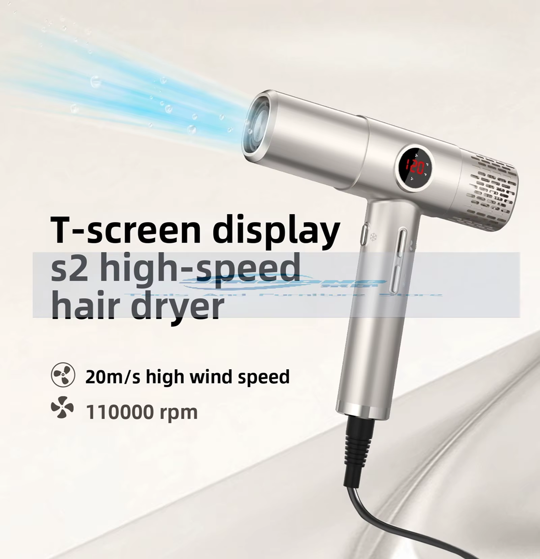 High-Speed Hair Dryer Constant Temperature Hair Care T-Shaped Lightweight Brushless Hair Salon Hairstylist and Hair Dryer