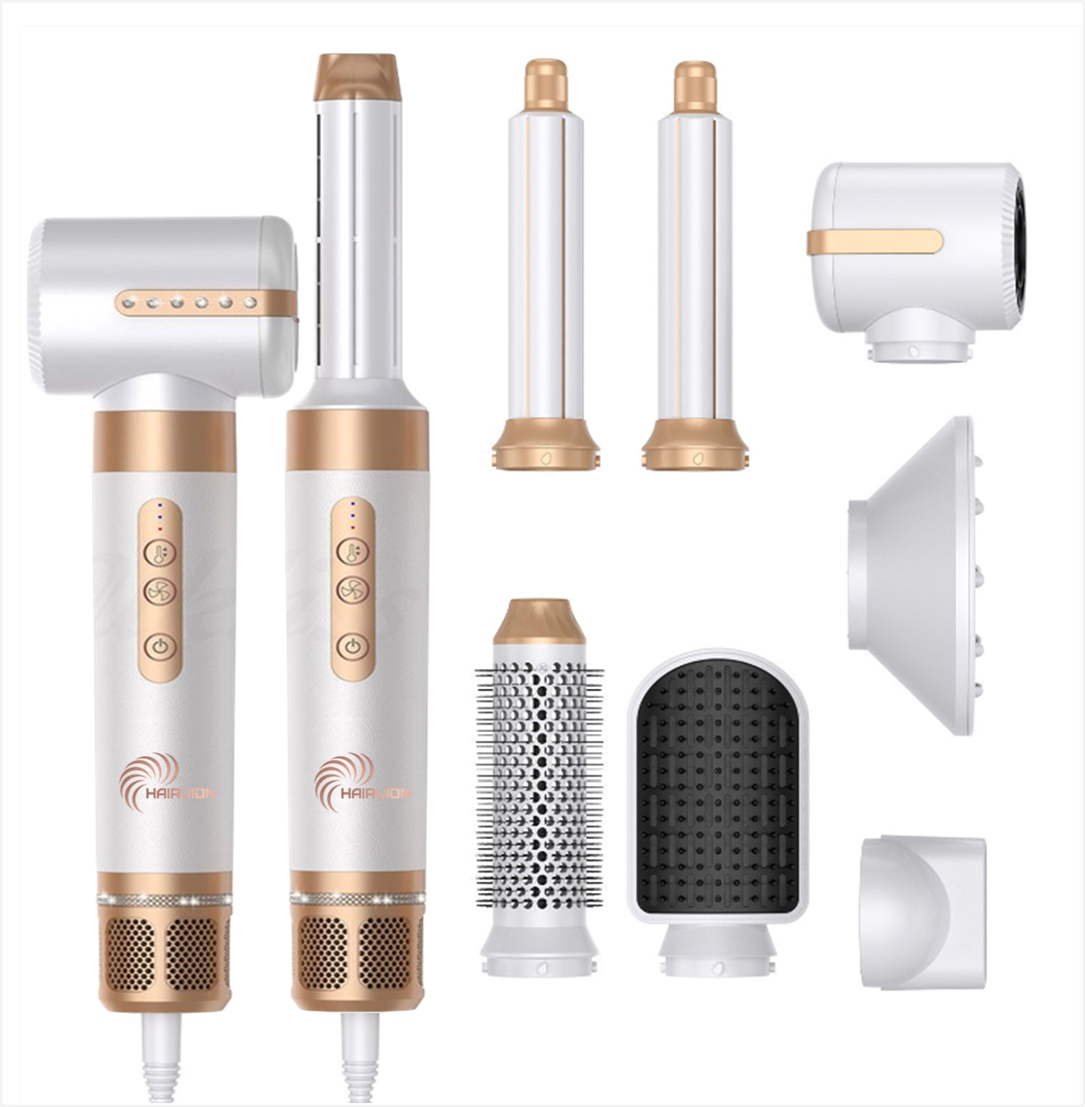 7 In 1 Hair Dryer Brush Brushless High Speed Hair Dryer with Diffuser Ionic Blow Dryer Hot Air Styling Comb Auto Hair Curler