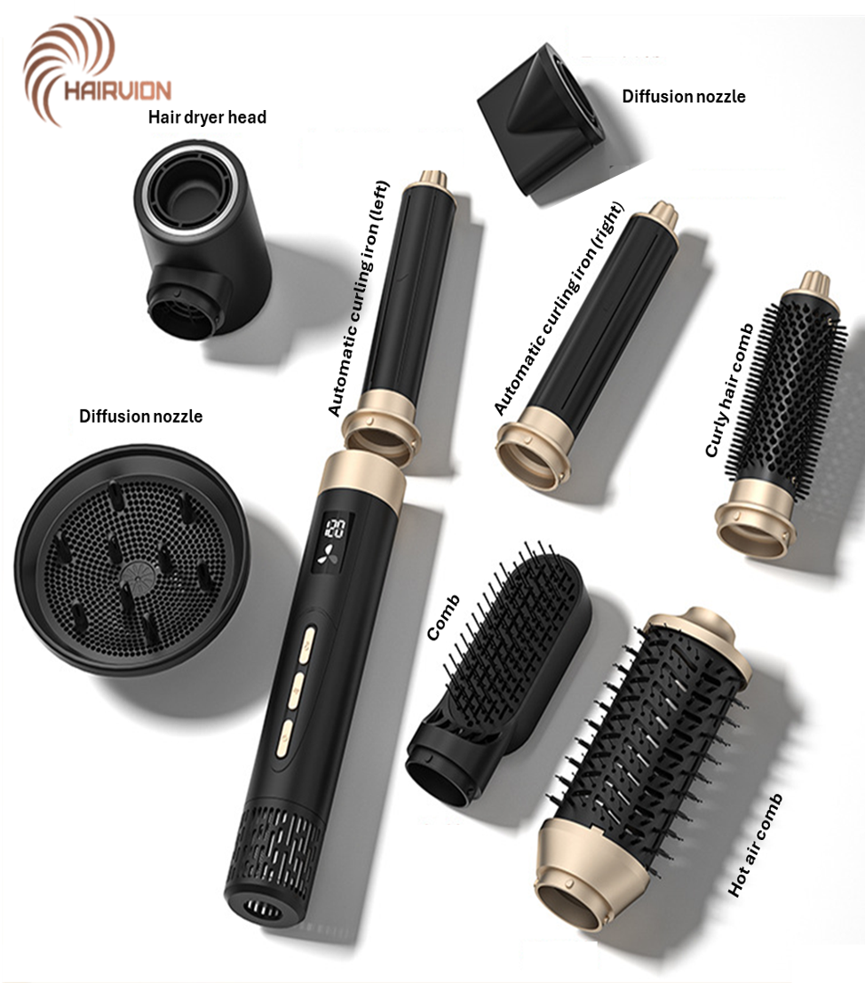 Eight-In-One Hair Dryer, Head Changing Curling Wand, High-Speed Brushless Hair Dryer, Five-In-One Hot Air Comb